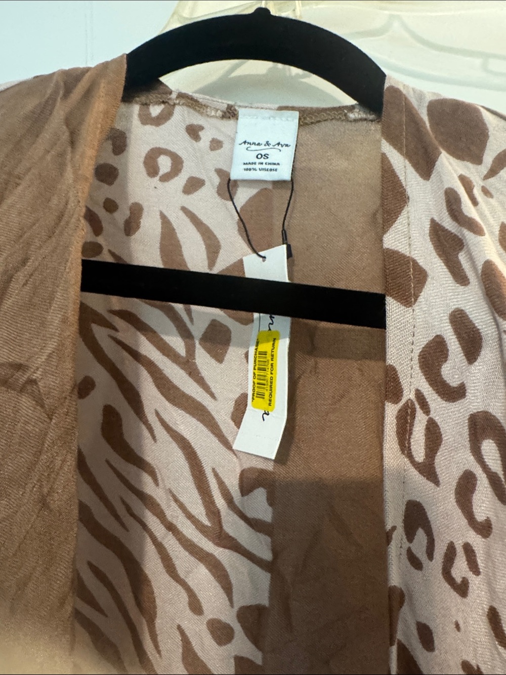 Anna & Ava Two-Tone Brown and Cream Open-Front Cape